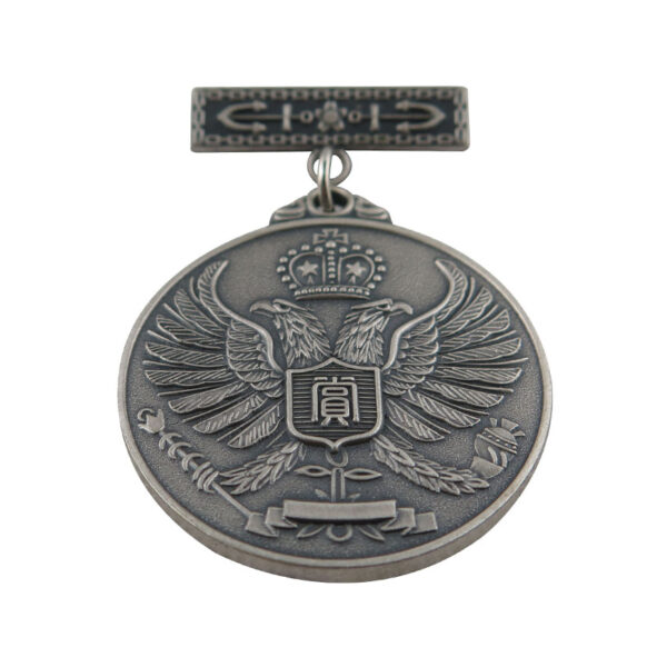 ancient nickel finishing military award medal