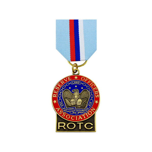 enamel medal with ribbon drape military award