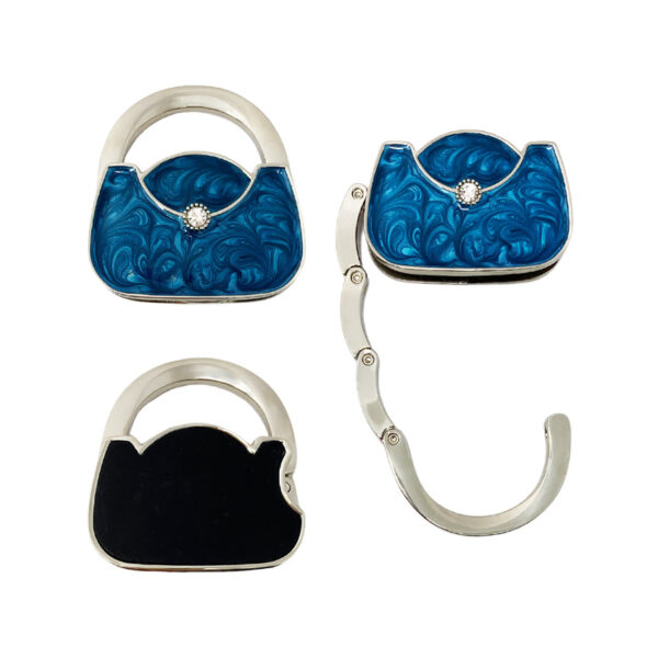 convenience and delicate purse hook blue enamel custom shape