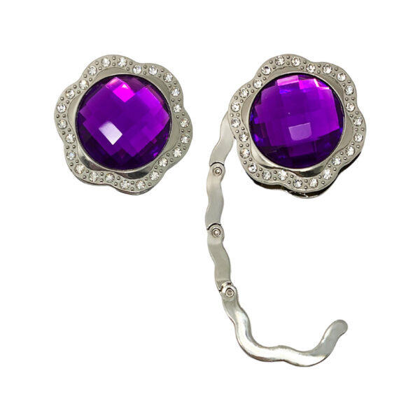 purple rhinestones in center purse hanger