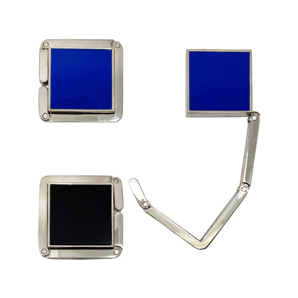 metal bag hook square shape blue enamel