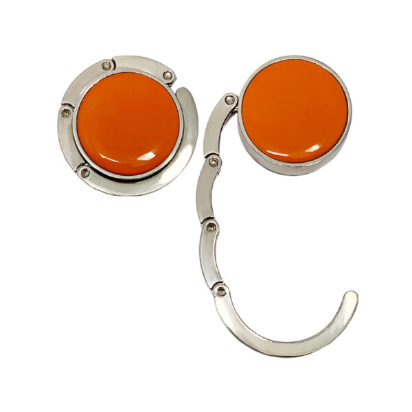 backpack hanger metal round shape enamel orange