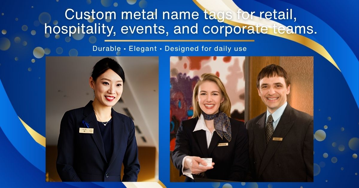 custom metal name tag banner