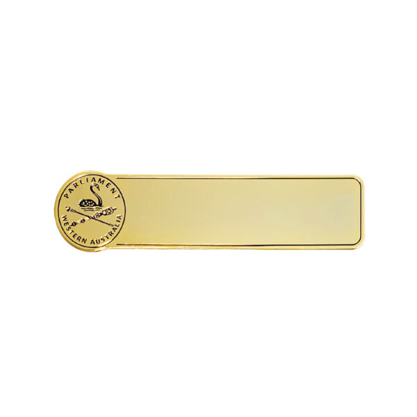 gold finishing custom logo metal name tag