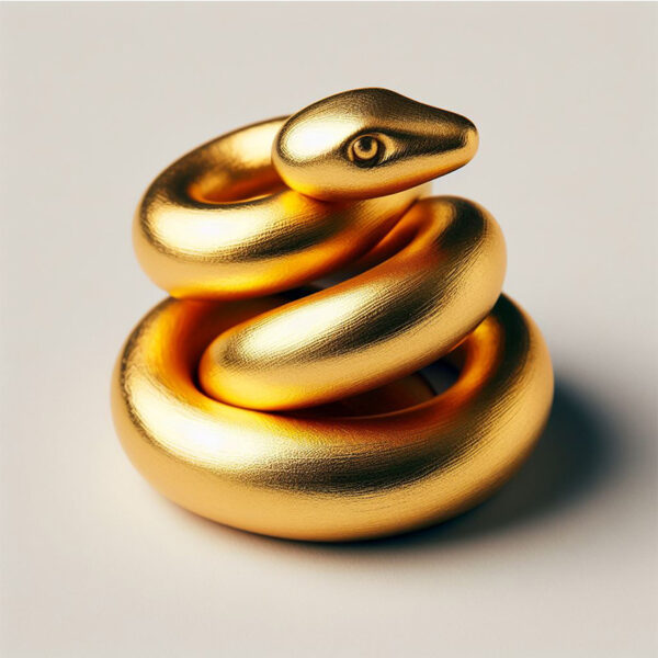 gold snake reach symbol paper weight