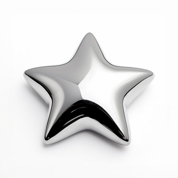 star paperweight silver finishing