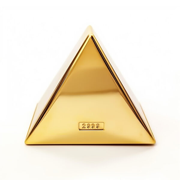 triangle gold finishing metal paperweight