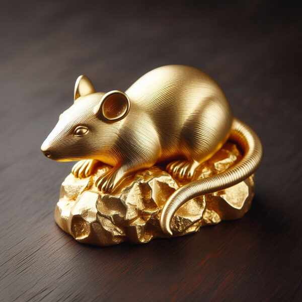 mouse with gold paperweight custom design