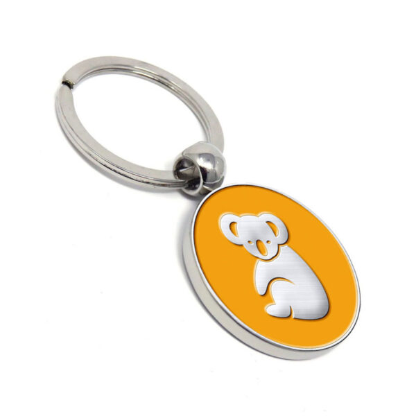 koala street sign keychain custom enamel logo yellow