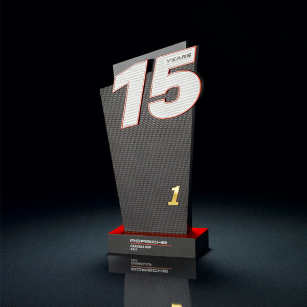 porsche 15 years anniversary metal trophy