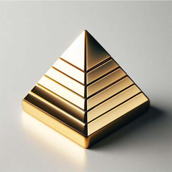 pyramid design custom paper weight gold finishing