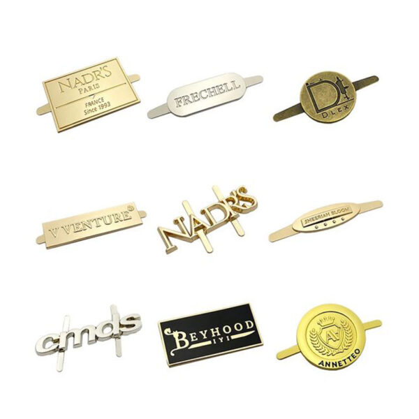 custom metal logo tags