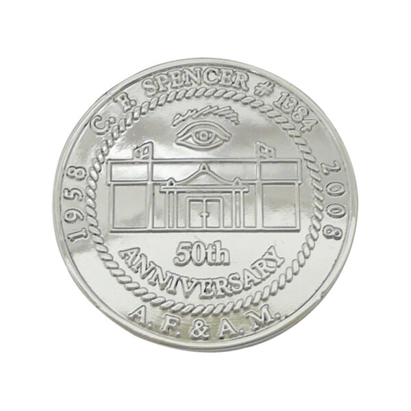 custom business 50th anniversary commemorated sterling silver coin