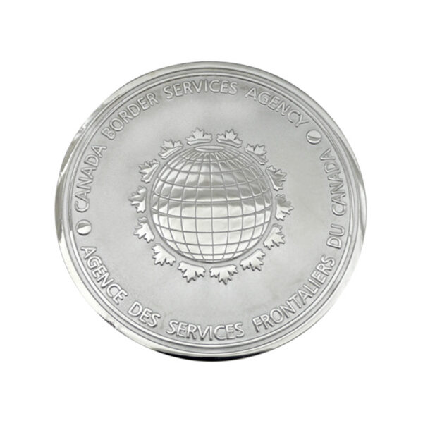 925 silver round coin embossed logo for Canada business