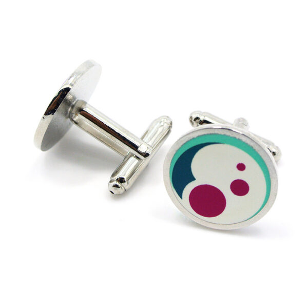 925 silver cufflinks custom logo enamel