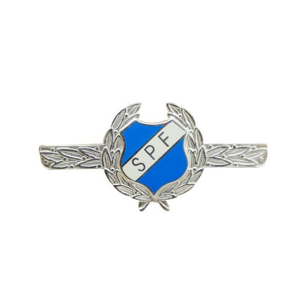 925 sterling silver lapel pin custom design with blue enamel logo