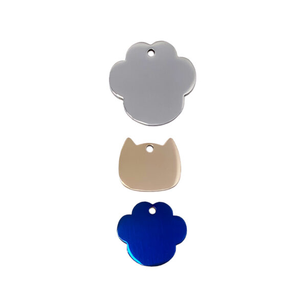 wholesale blank pet tags dog paw and cat logo in silver rose gold and blue