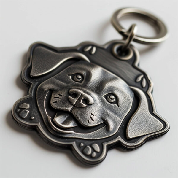 custom dog tags fort pets a happy dog logo 3D relief