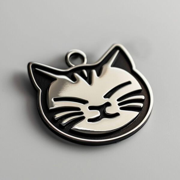 engraved cat logo custom pet tag