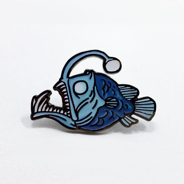 custom monkfish logo lapel pin