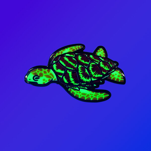 sea turtle glow in the dark lapel pin