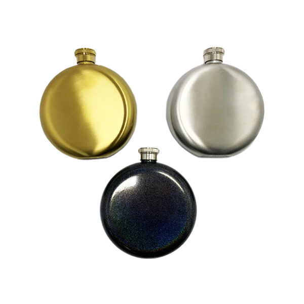 stainless steel 5oz round hip flask in different colors