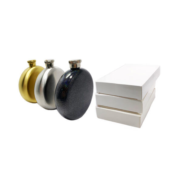 round hip flask and custom paper boxes