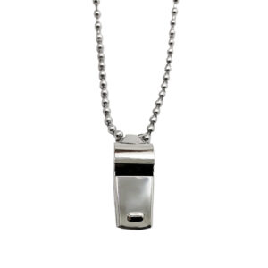 stainless steel coach whistle with bead chain