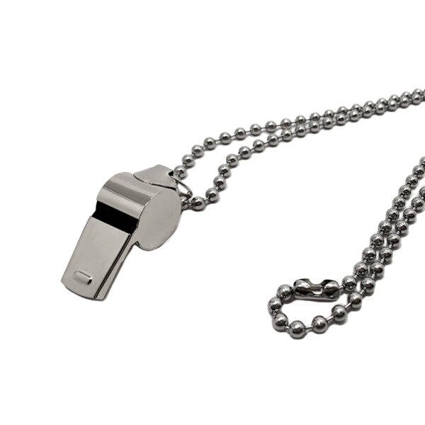 stainless steel sport whistle with ball chain
