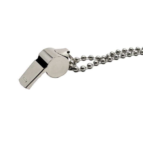 stainless steel coach whistle with ball chain