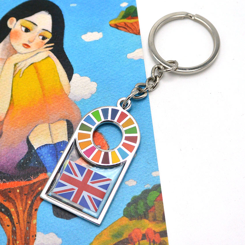 Custom Zinc Alloy Keychain with Digital Printing