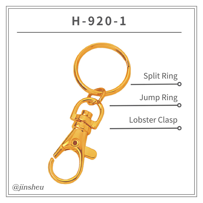 Split Ring with Jump Ring & Lobster Clasp