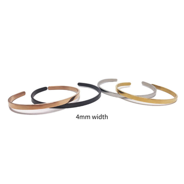 custom cuff bracelet 4mm width in different colors