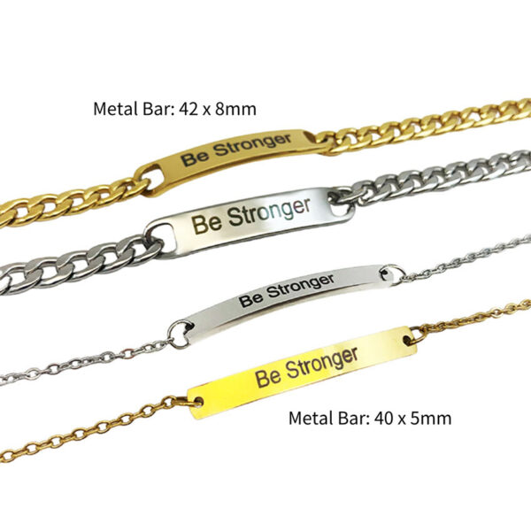 custom bar bracelets with laser engraved logo