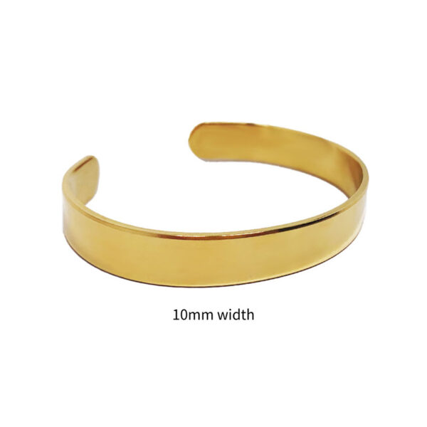 stainless steel cuff bracelet gold plating width 10mm