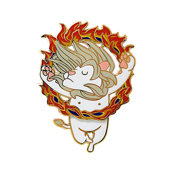 hinged pin rotate smoothly custom lion logo