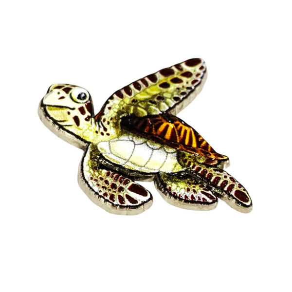 sea turtle 3D metal pin uv printing