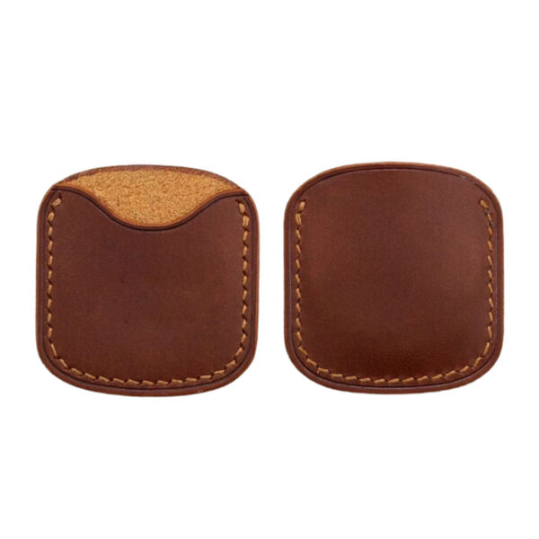 leather challenge coin pouch front and back