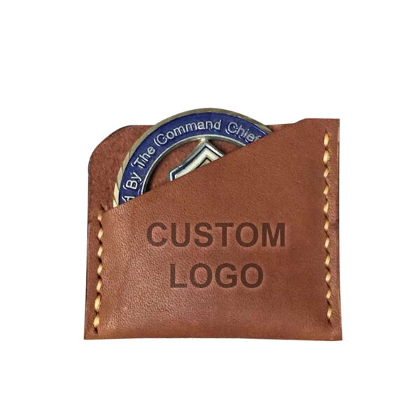 leather challenge coin pouch customized