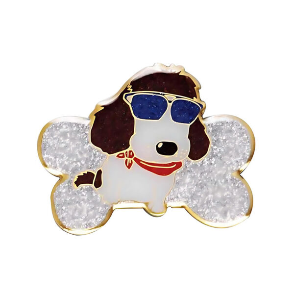 custom glitter dog pin made from jin sheu