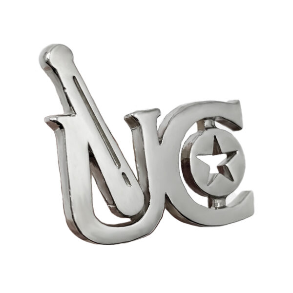 custom letter lapel pins with cutout nickel plating made from jin sheu