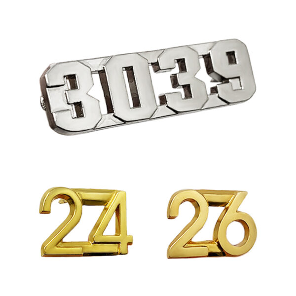 custom letter lapel pins with cutout nickel and gold plating made from jin sheu