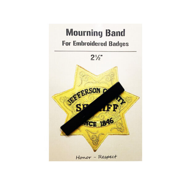 metal black mourning band for police officer with custom paper card made from jin sheu