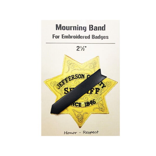 metal black mourning band for police officer with custom paper card made from jin sheu