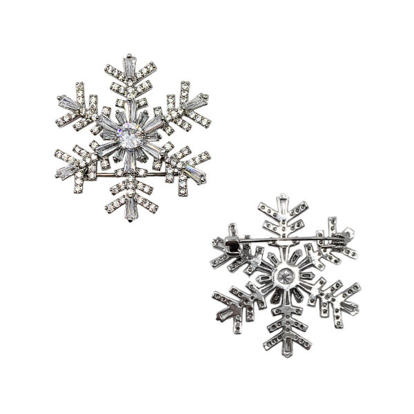 custom rhinestone brooch snow flake shape made from jin sheu