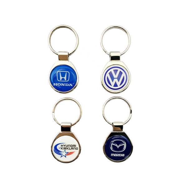 zinc alloy custom printing keychain with car brand logo made from jin sheu