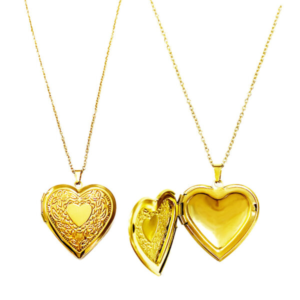 heart locket necklace gold plating made from jin sheu