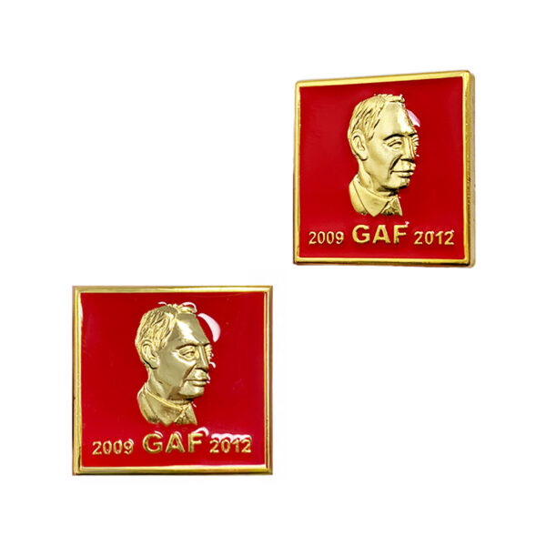 custom corporate color epoxy lapel pin and 3D relief
