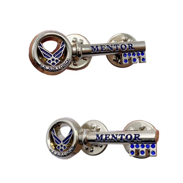 custom company logo key shape with blue rhinestones