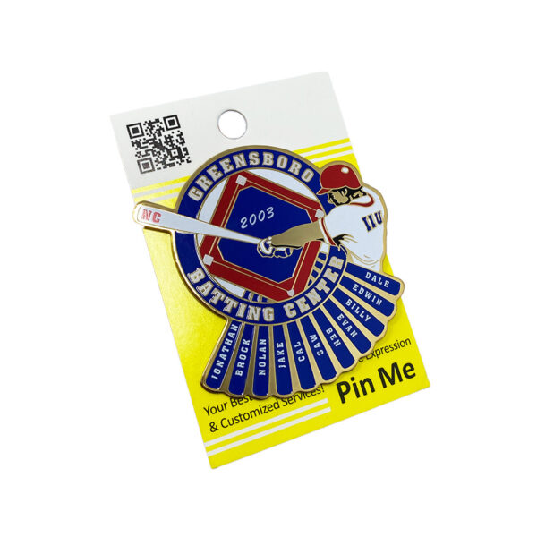 custom sports lapel pin baseball design